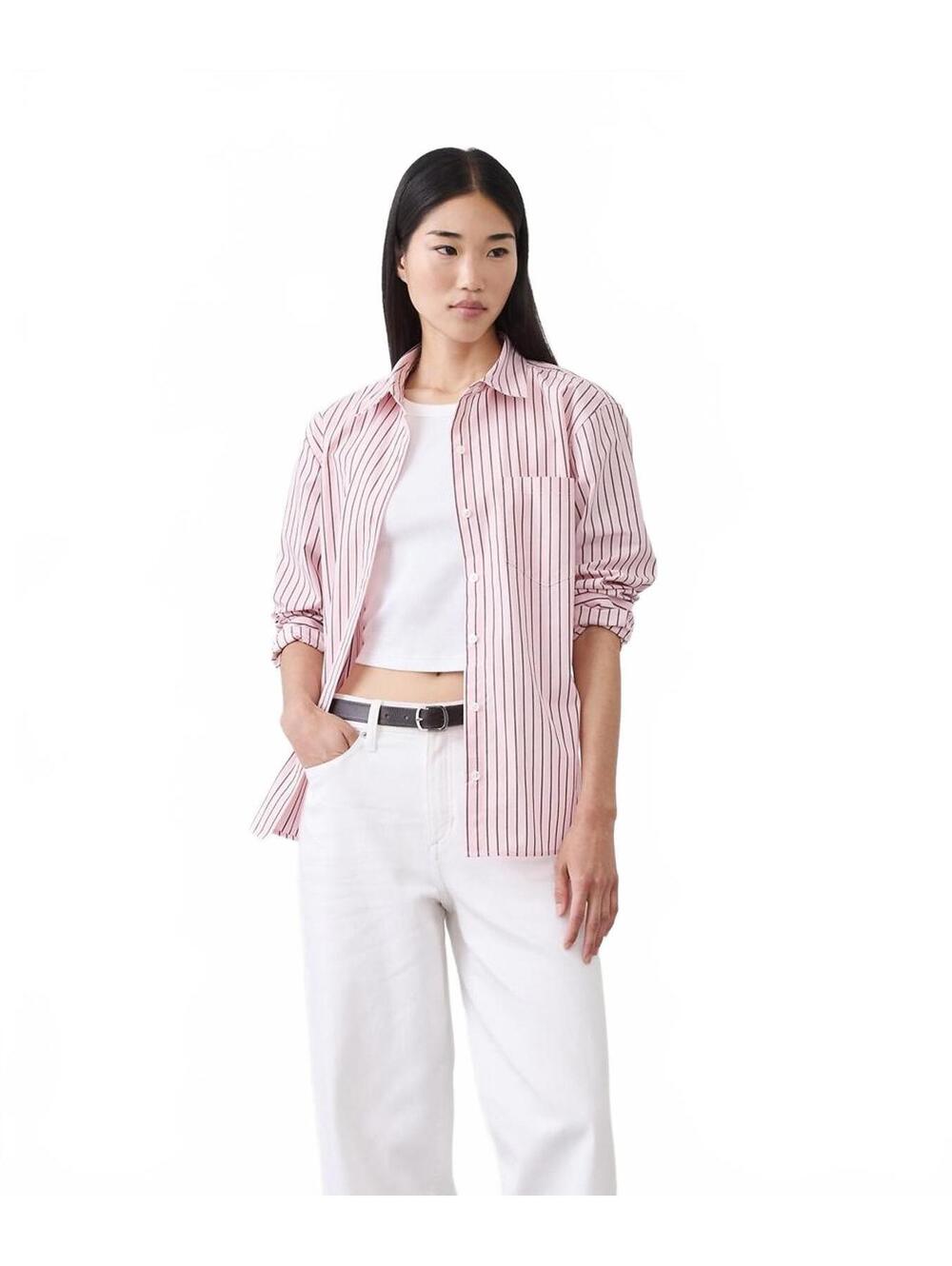 Banana Republic Pink Striped Poplin Button Down Shirt Small NWT